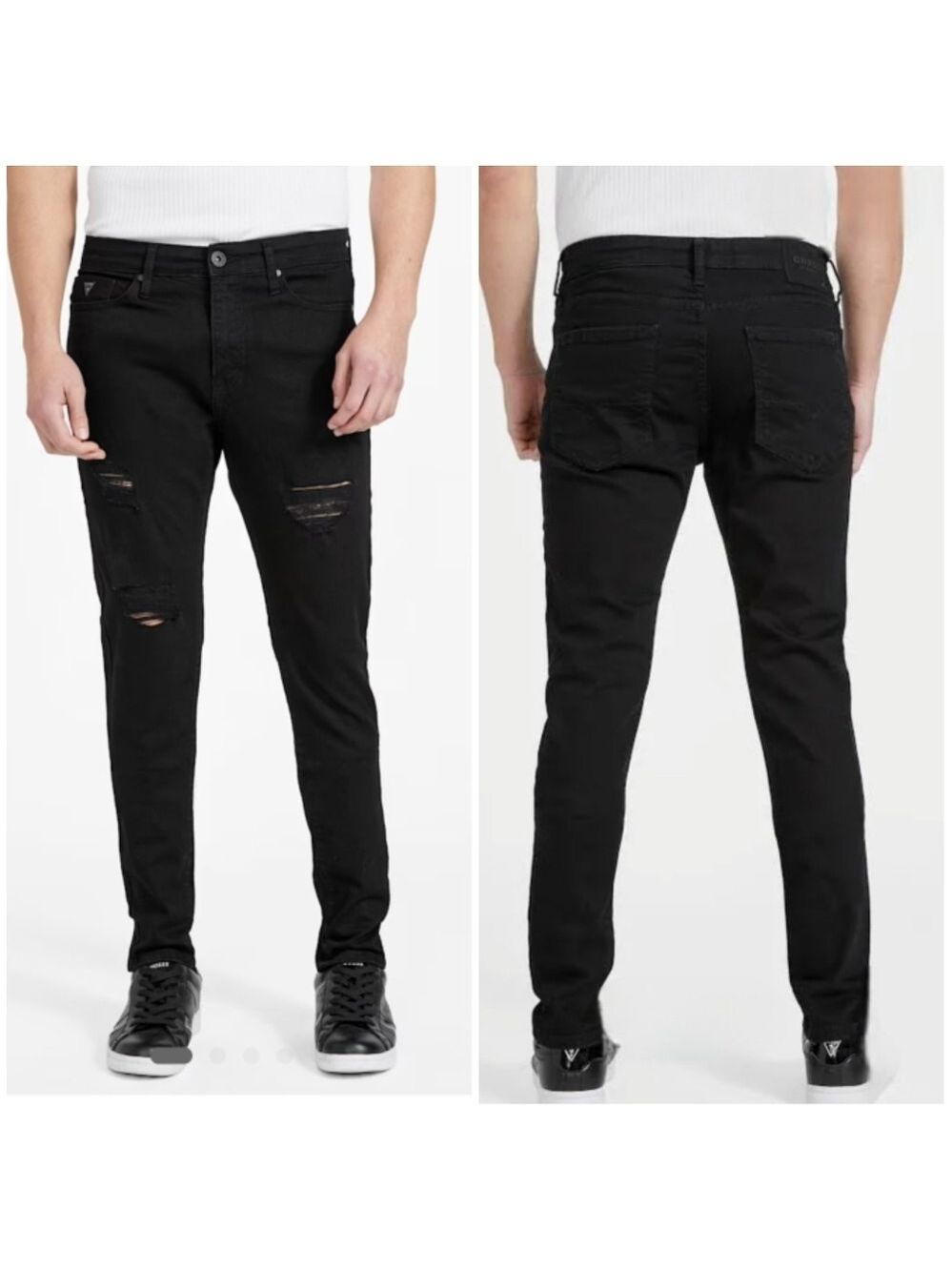 MEN'S GUESS BLACK AVALON MODERN SKINNY JEANS SIZE 32 LIKE NEW